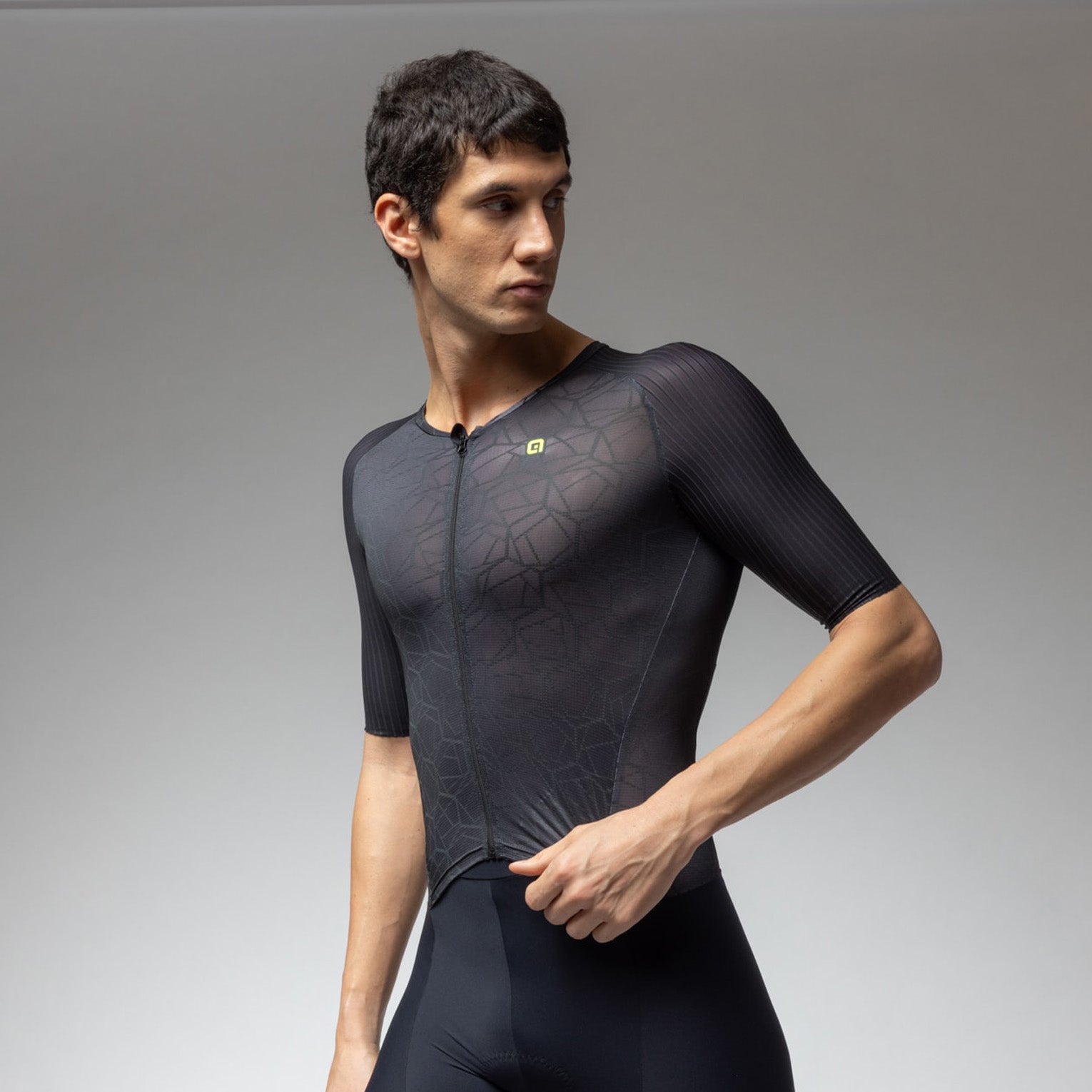 fahrradbekleidung focus Alé Cycling Front Zipper Skinsuits Man Focus Black