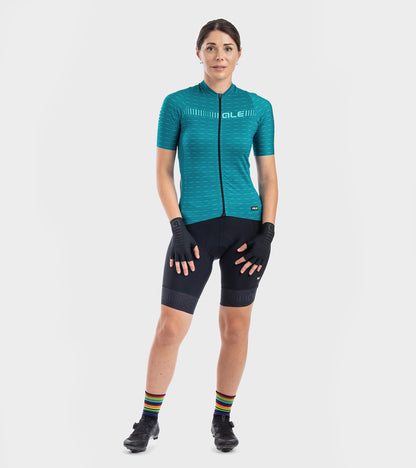 Short Sleeve Jersey Woman Green Road