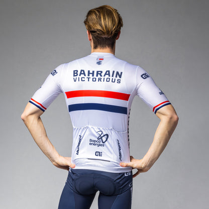 Short Sleeve Jersey Man Bahrain Victorious Campione Britannico