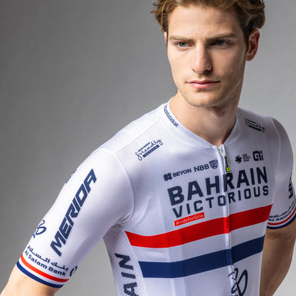 Short Sleeve Jersey Man Bahrain Victorious Campione Britannico